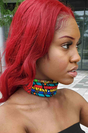 
            
                Load image into Gallery viewer, African Print Layered Choker Necklace (6-Layers)
            
        