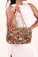 african bag. Orange bag. African print bags. orange purse