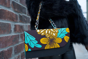 african print purse with chain for women