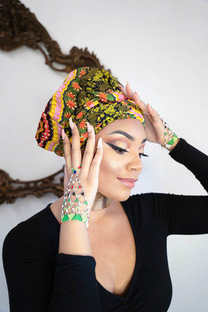 African print bonnet