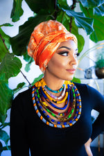 african queen. African necklace. African headwrap