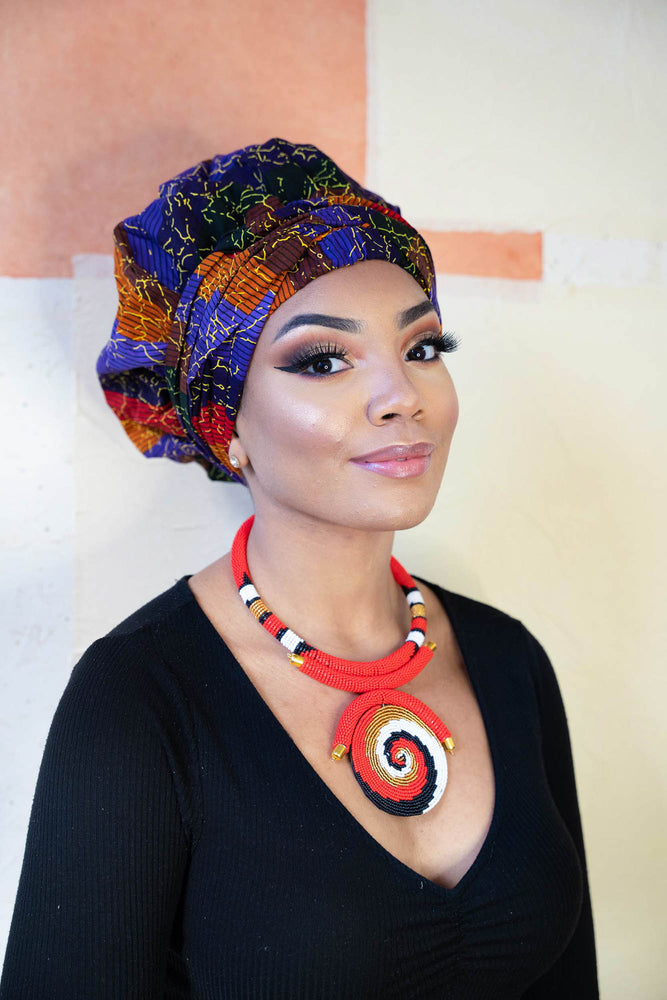 African print bonnet