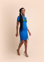 Blue dress, Patchwork, Summer dress for women. African print desses, african clothing, African styles