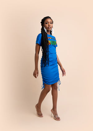 
            
                Load image into Gallery viewer, Blue dress, Patchwork, Summer dress for women. African print desses, african clothing, African styles
            
        