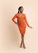 Orange Irene African Print Dress