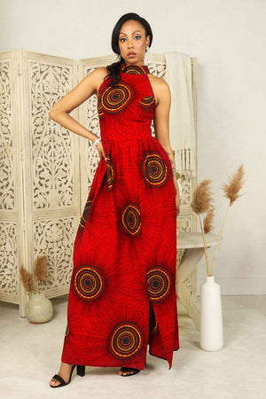 Eloise African Print maxi dress for women