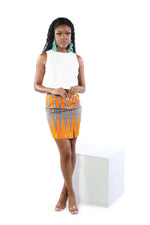 orange mini skirt for women