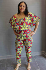 African jumpsuit for women. Yellow Jumpsuit for women. Red Jumpsuit for women. African print jumpsuit for women