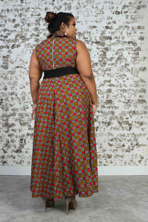 African print long dress for women, African maxi dress for women. African clothing for women.