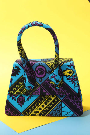blue mini bag. African hand bag. gift for her