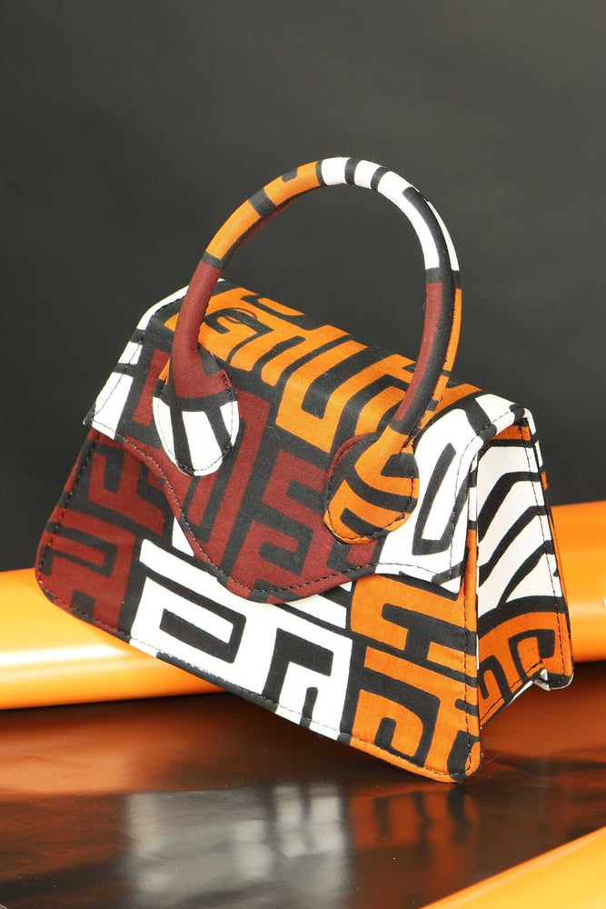 african handbag. Brown mini bag. gift for her