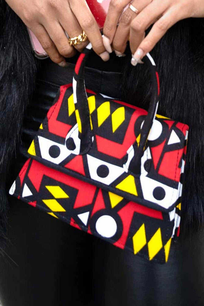 red mini bag. African handbag. african mini bag. africa mini bag. african bags for women. women's handbag. Red bag for women