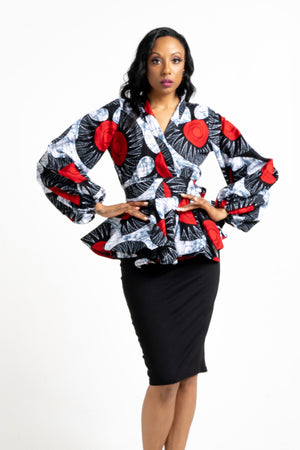 african top. Peplum top for women. African clothing for women. African outfit for women.