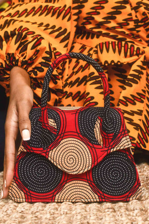Red mini bag. African mini bags. African handbag. Fashion bag. African purse. Red purse. Colorful purse for women.