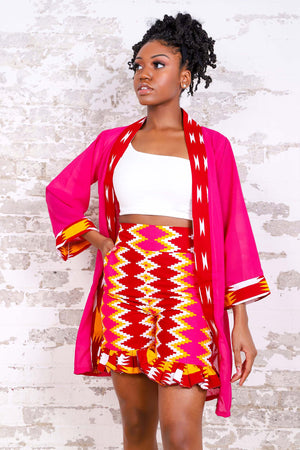 
            
                Load image into Gallery viewer, ADRIANE AFRICAN PRINT WOMEN&amp;#39;S SHORT - KEJEO DESIGNS
            
        