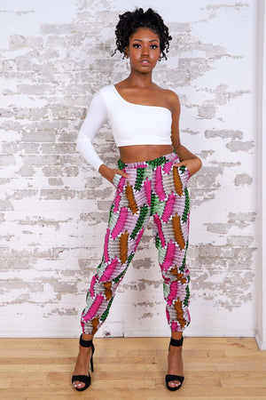 
            
                Load image into Gallery viewer, AFESAH AFRICAN PRINT WOMEN&amp;#39;S CARGO PANT - KEJEO DESIGNS
            
        