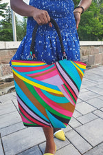 AMUA African Print Bag (With Beaded Handles) - KEJEO DESIGNS