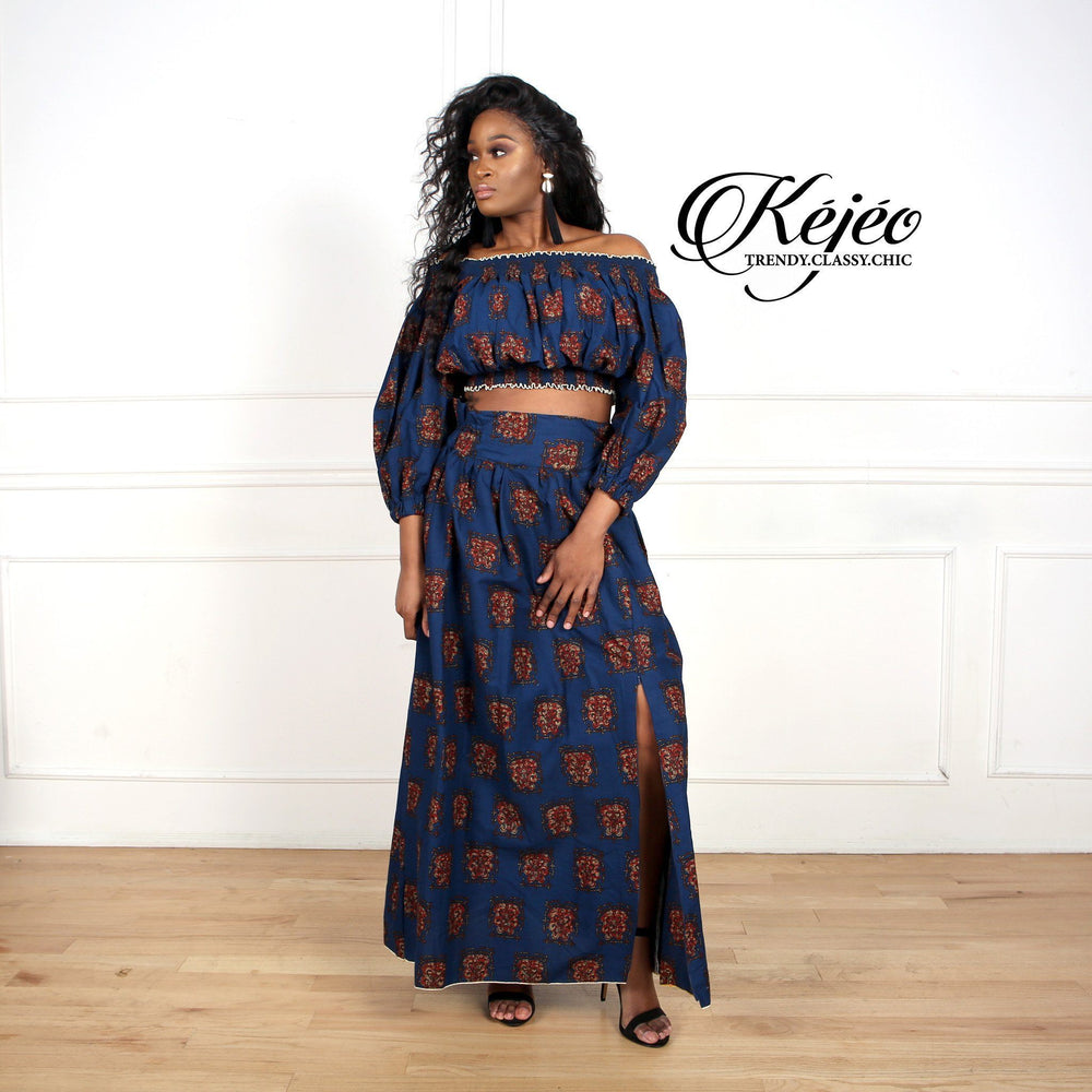 
            
                Load image into Gallery viewer, ASANA African Print Maxi Skirt SKIRT KEJEO 
            
        