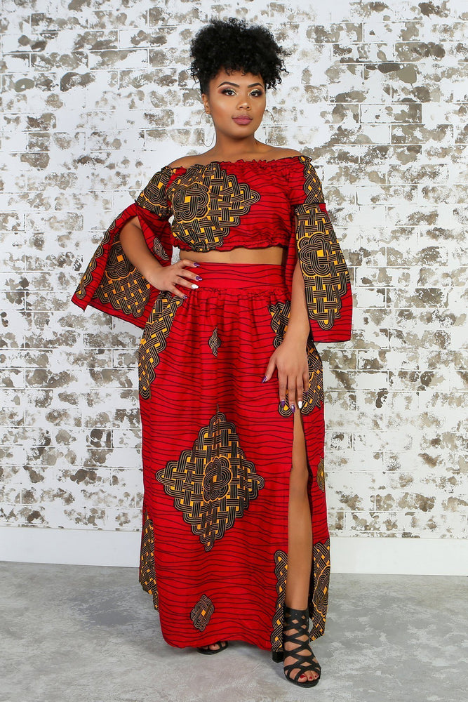 
            
                Load image into Gallery viewer, BILIANA African Print Maxi Skirt TOP KEJEO 
            
        