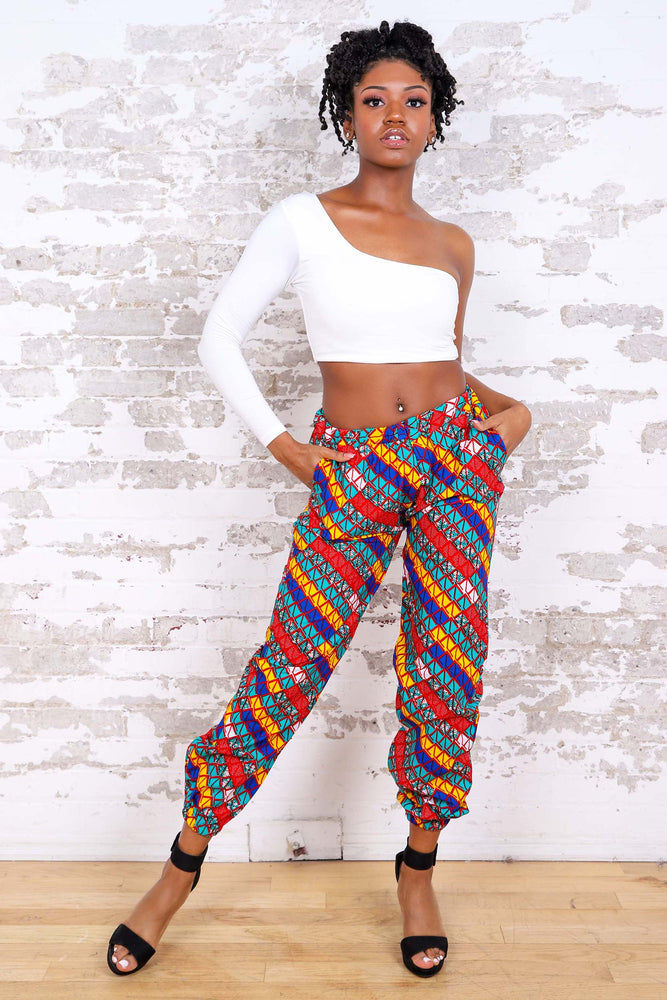 
            
                Load image into Gallery viewer, CANAH AFRICAN PRINT WOMEN&amp;#39;S CARGO PANT - KEJEO DESIGNS
            
        