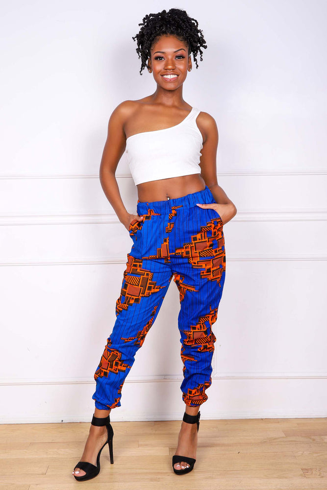 
            
                Load image into Gallery viewer, DENU AFRICAN PRINT WOMEN&amp;#39;S CARGO PANT - KEJEO DESIGNS
            
        
