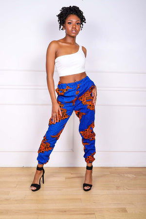 
            
                Load image into Gallery viewer, DENU AFRICAN PRINT WOMEN&amp;#39;S CARGO PANT - KEJEO DESIGNS
            
        