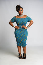 DIDI African Print Dress DRESS KEJEO PLUS SIZE (XL-3XL) Turquoise 
