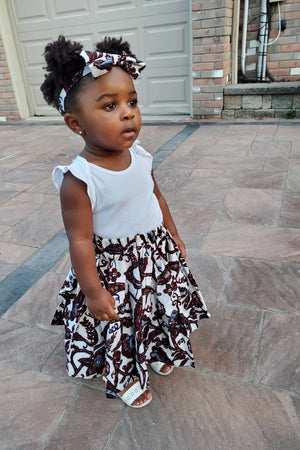 
            
                Load image into Gallery viewer, EBUA AFRICAN PRINT GIRLS&amp;#39; SKIRT - KEJEO DESIGNS
            
        