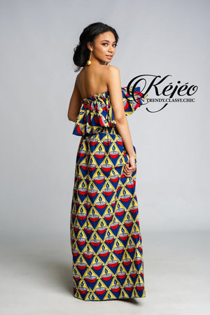 
            
                Load image into Gallery viewer, ESSE African Print Dress DRESS KEJEO 
            
        