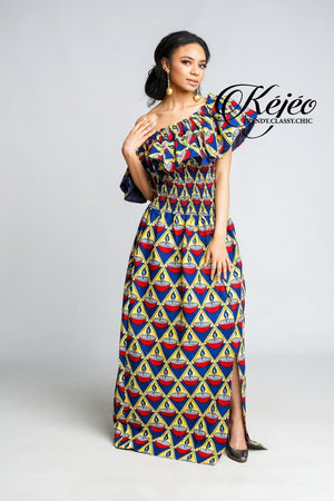
            
                Load image into Gallery viewer, ESSE African Print Dress DRESS KEJEO 
            
        