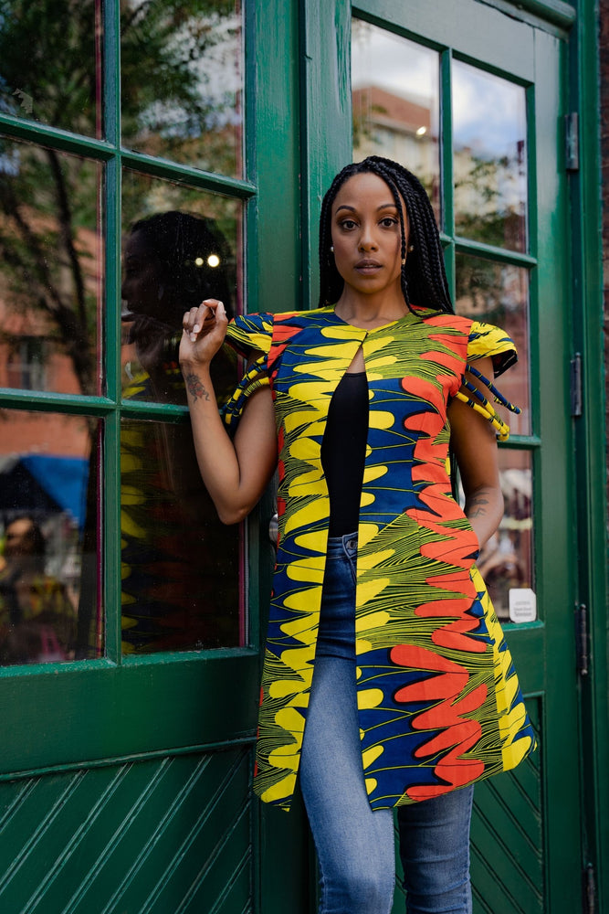 ladies dress jacket design COLORFUL AFRICAN PRINT JACKET FOR WOMEN- KEJEO DESIGNS