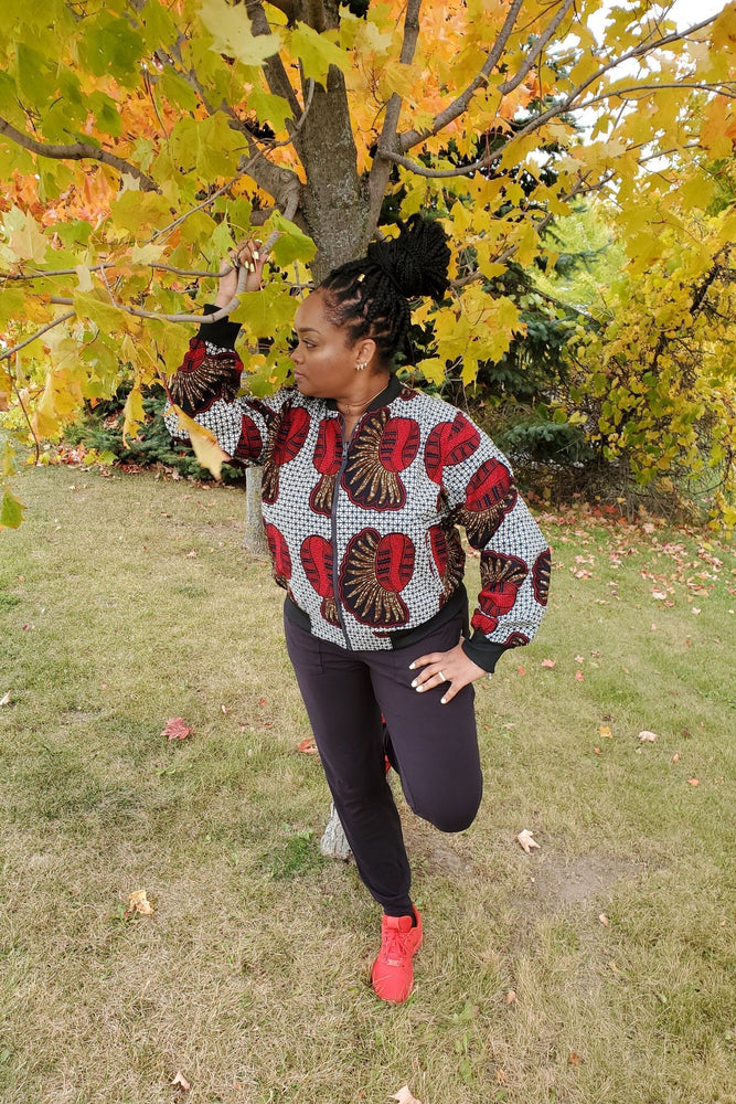 EZYAH African Print Reversible Women's Bomber Jacket - KEJEO DESIGNS