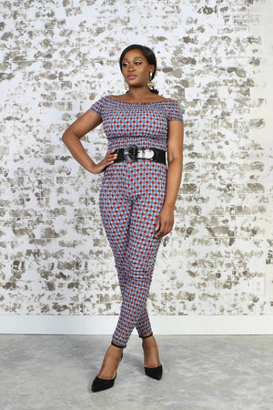 
            
                Load image into Gallery viewer, FARIA I African Print jumpsuit - KEJEO DESIGNS
            
        