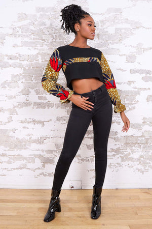 
            
                Load image into Gallery viewer, IMIRA AFRICAN PRINT CROP TOP - KEJEO DESIGNS
            
        