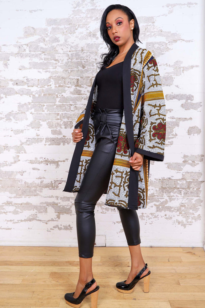 
            
                Load image into Gallery viewer, KANDIA AFRICAN PRINT KIMONO WOMEN&amp;#39;S DRESS/TOP - KEJEO DESIGNS
            
        
