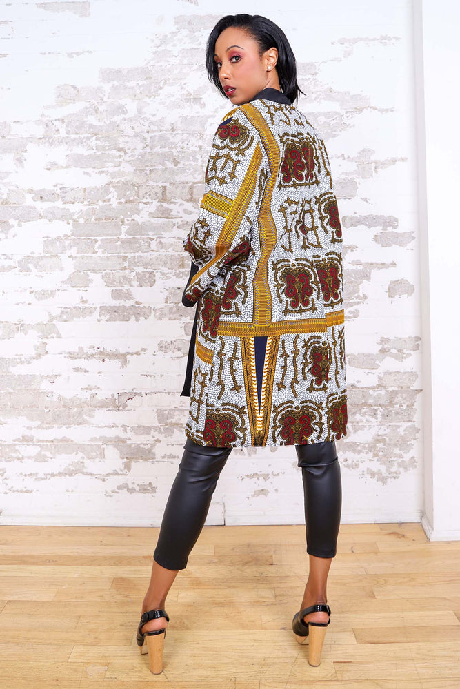 
            
                Load image into Gallery viewer, KANDIA AFRICAN PRINT KIMONO WOMEN&amp;#39;S DRESS/TOP - KEJEO DESIGNS
            
        