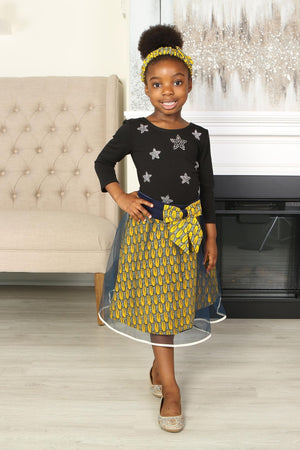
            
                Load image into Gallery viewer, KEJI AFRICAN PRINT GIRLS&amp;#39; FLARED TULLE SKIRT - KEJEO DESIGNS
            
        