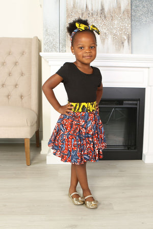 
            
                Load image into Gallery viewer, KOSSA AFRICAN PRINT GIRLS&amp;#39; SKIRT - KEJEO DESIGNS
            
        