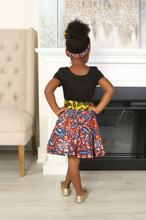 
            
                Load image into Gallery viewer, KOSSA AFRICAN PRINT GIRLS&amp;#39; SKIRT - KEJEO DESIGNS
            
        
