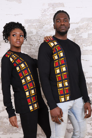 
            
                Load image into Gallery viewer, KOUAKOU African Print Long Sleeve Unisex Adults&amp;#39; Shirt - KEJEO DESIGNS
            
        