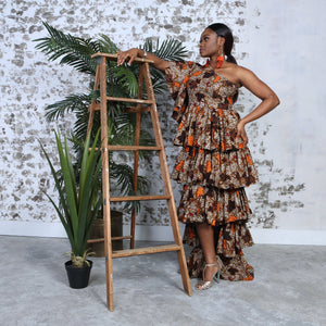 
            
                Load image into Gallery viewer, LEONIA Dress DRESS KEJEO S BROWN 
            
        