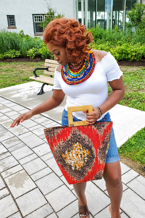 
            
                Load image into Gallery viewer, MAGDA African Print Bag - KEJEO DESIGNS
            
        