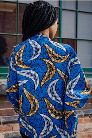 
            
                Load image into Gallery viewer, NAMEY AFRICAN PRINT KIMONO WOMEN&amp;#39;S JACKET - KEJEO DESIGNS
            
        