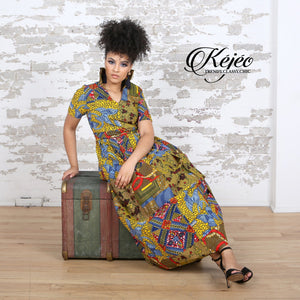 
            
                Load image into Gallery viewer, SANSSAN African Print Dress DRESS KEJEO 
            
        