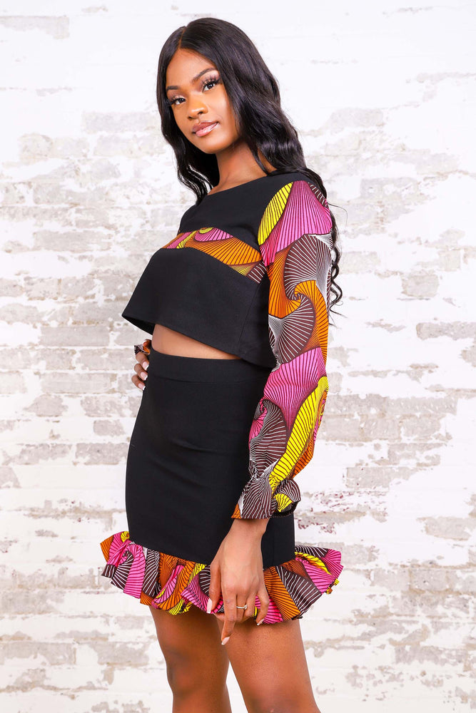 
            
                Load image into Gallery viewer, TOUMI AFRICAN PRINT CROP TOP - KEJEO DESIGNS
            
        
