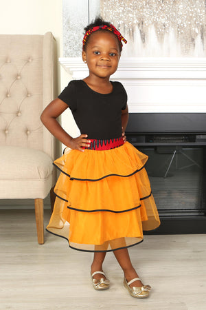 
            
                Load image into Gallery viewer, YAYA AFRICAN PRINT GIRLS&amp;#39; TIERED TULLE SKIRT - KEJEO DESIGNS
            
        